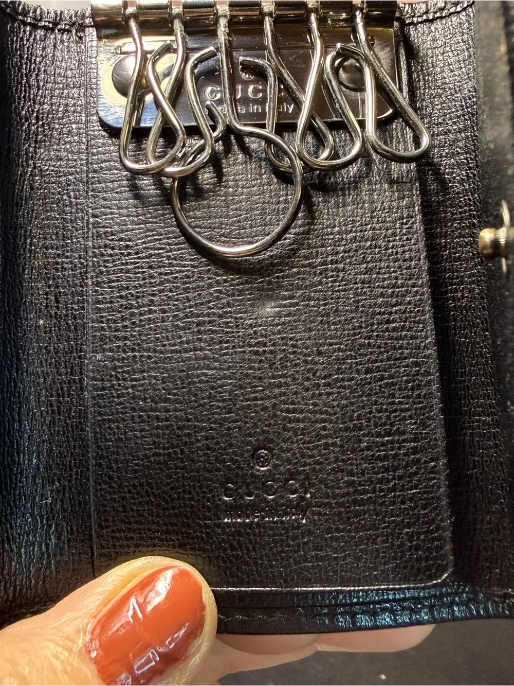 Gucci Black Leather Card/key Holder Wallet - Men Accessories